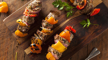 Spicy Suya Steak and Veggie Skewers
