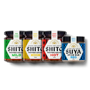 Coast of Gold four pack, four 190g jars of Ghanaian shito pepper sauce