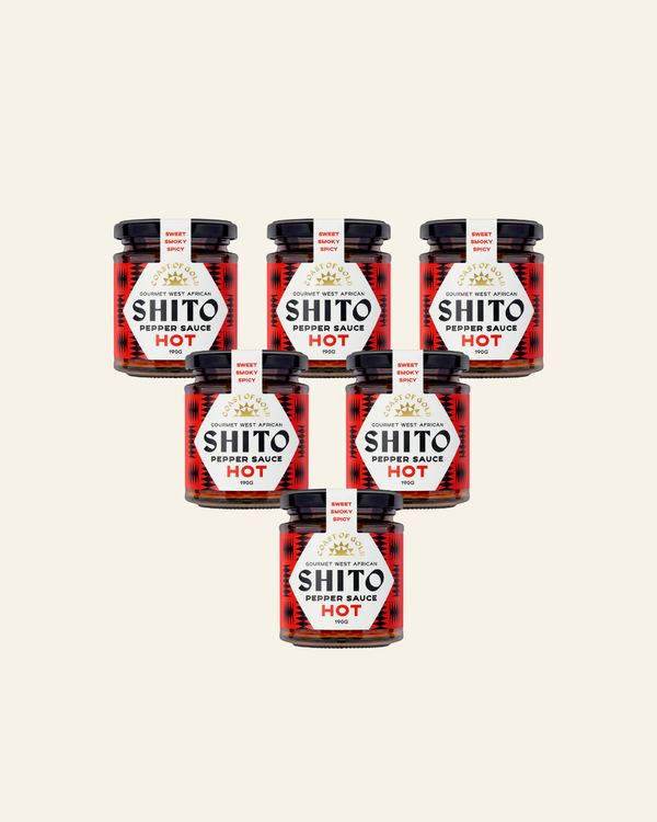 Coast of Gold Six Pack All Hot, six 190g jars of Hot shito pepper sauce